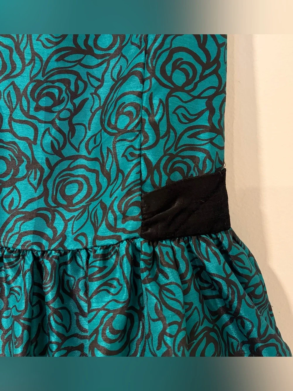 Gymboree Emerald Party Duppioni Dress Velvet Bow 5T